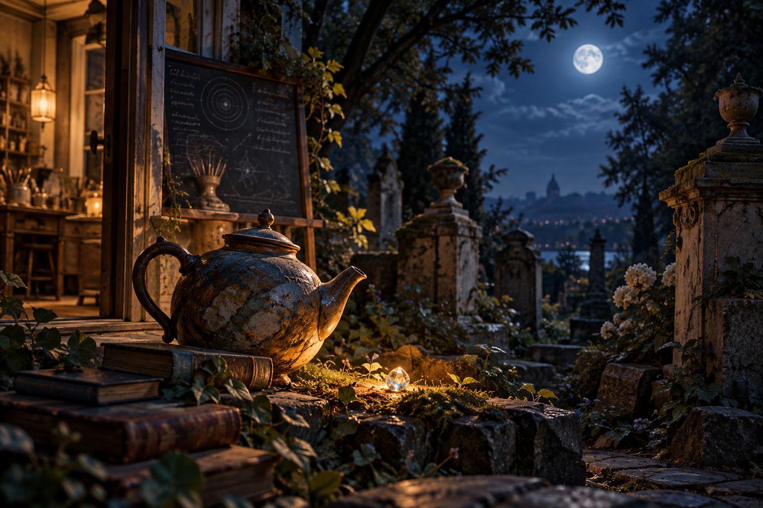 Teapot Alone at Night Contemplating Its Day